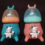 Baby Glass Feeder with Cow Silicone Cover (120ml)