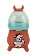 Baby Glass Feeder with Cow Silicone Cover (120ml) - Image 3