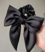 Bow scrunchie silk Trendy ( pack of 2) - Image 2