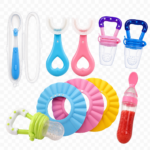 Baby  Essentials Bundle ( 1 pecifier, 1 Feeding bottle, 1 teeth brush, 1 bath Cap, 1 spoon) - Image 9