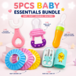 Baby  Essentials Bundle ( 1 pecifier, 1 Feeding bottle, 1 teeth brush, 1 bath Cap, 1 nail clipper set)